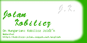 jolan kobilicz business card